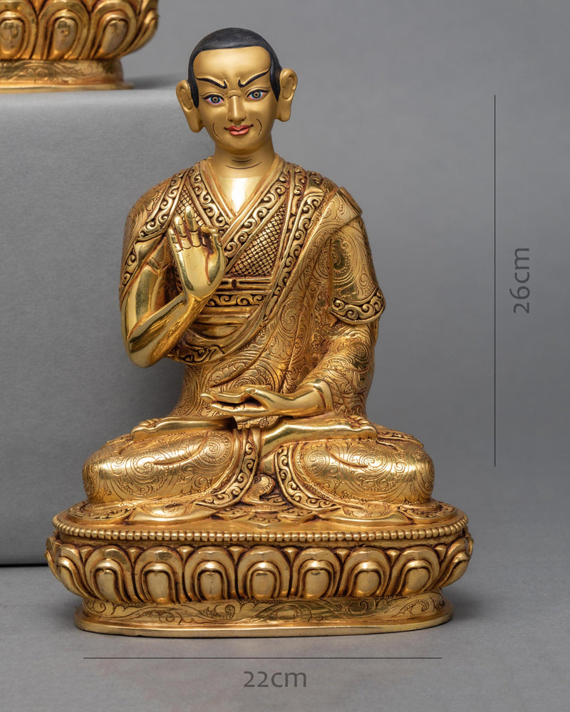 Tsongkhapa and Disciples | Gold Gilded Statue | Gyaltsab Je | Khedrup Je