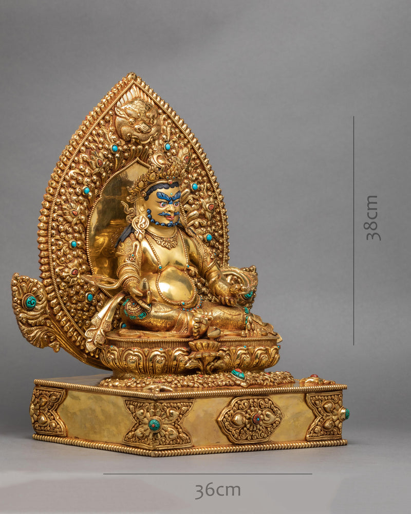 Jambala Statue | Hand Carved Gold Gilded | Bodhisattva Dzambala Statue