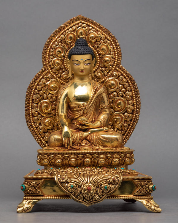 Buddha Shakyamuni, Gold Gilded Statue