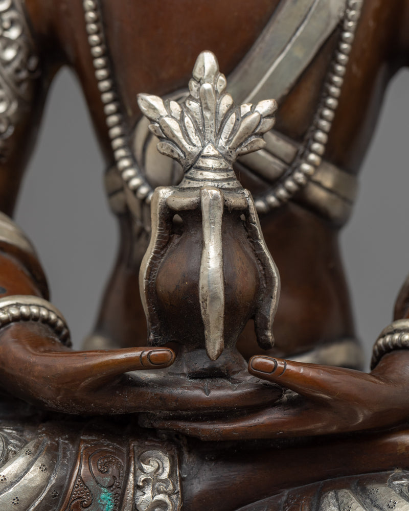 Amitayus Buddha Statue | Buddhist Sculpture Gilded in Gold and Silver