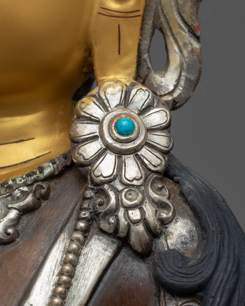 Amitayus Buddha Statue | Buddhist Sculpture Gilded in Gold and Silver
