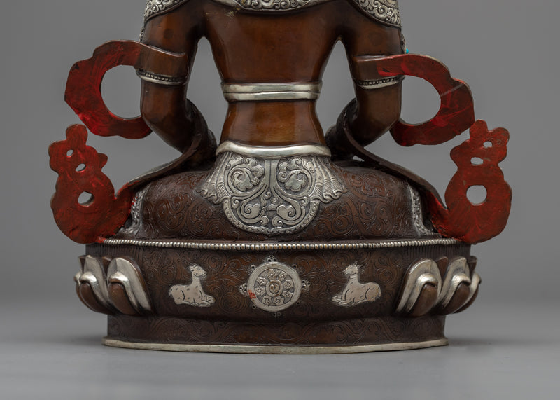 Amitayus Buddha Statue | Buddhist Sculpture Gilded in Gold and Silver