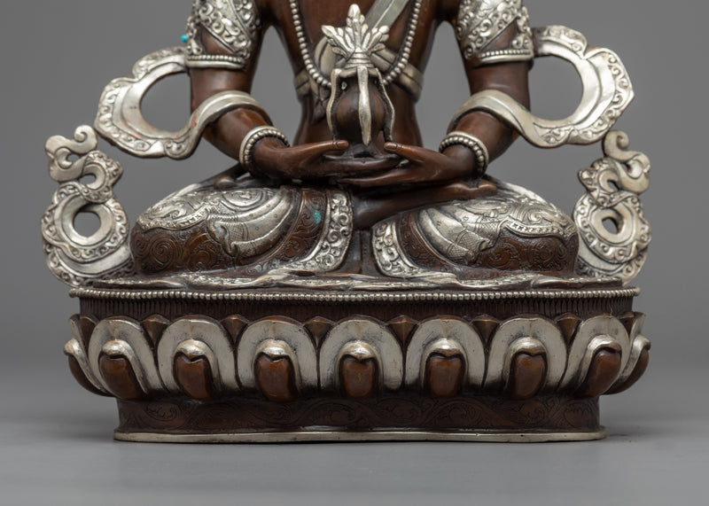Amitayus Buddha Statue | Buddhist Sculpture Gilded in Gold and Silver