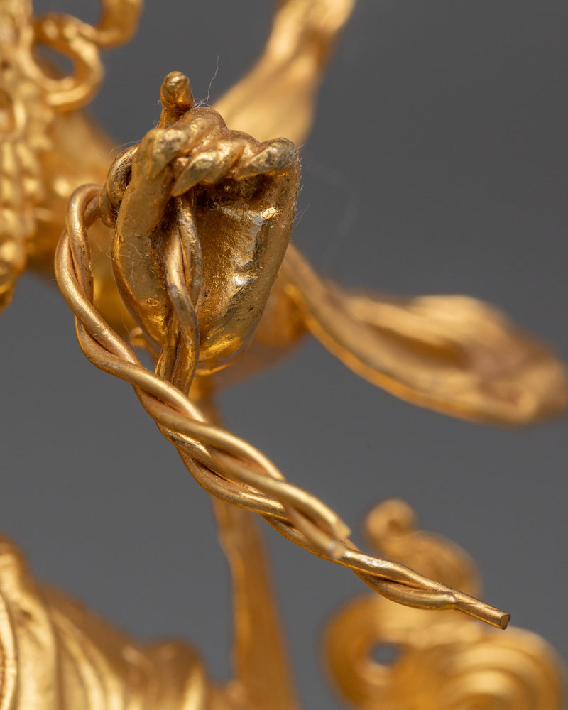 Machine Bodhisattva Vajrapani Sculpture |  Gold-Plated Tibetan Buddhist Art