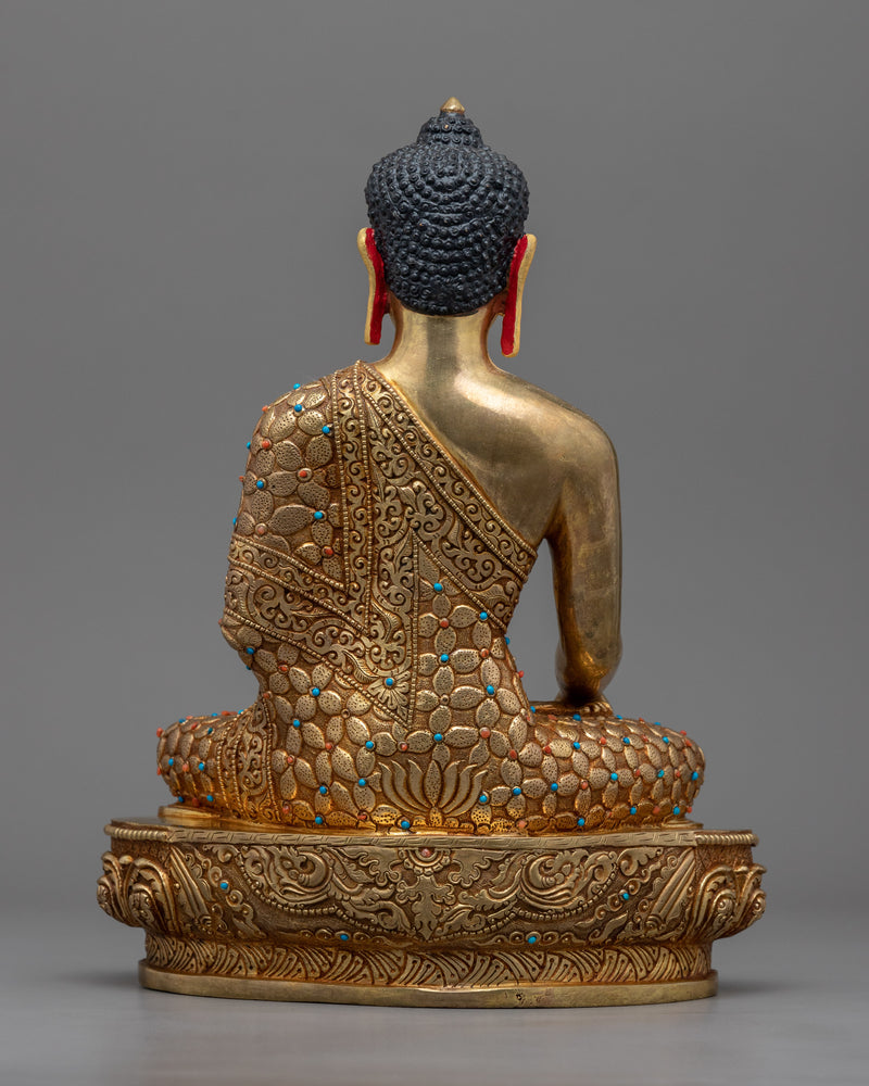 Shakyamuni Buddha Statue | Siddhartha Buddha Statue Gilded in Gold