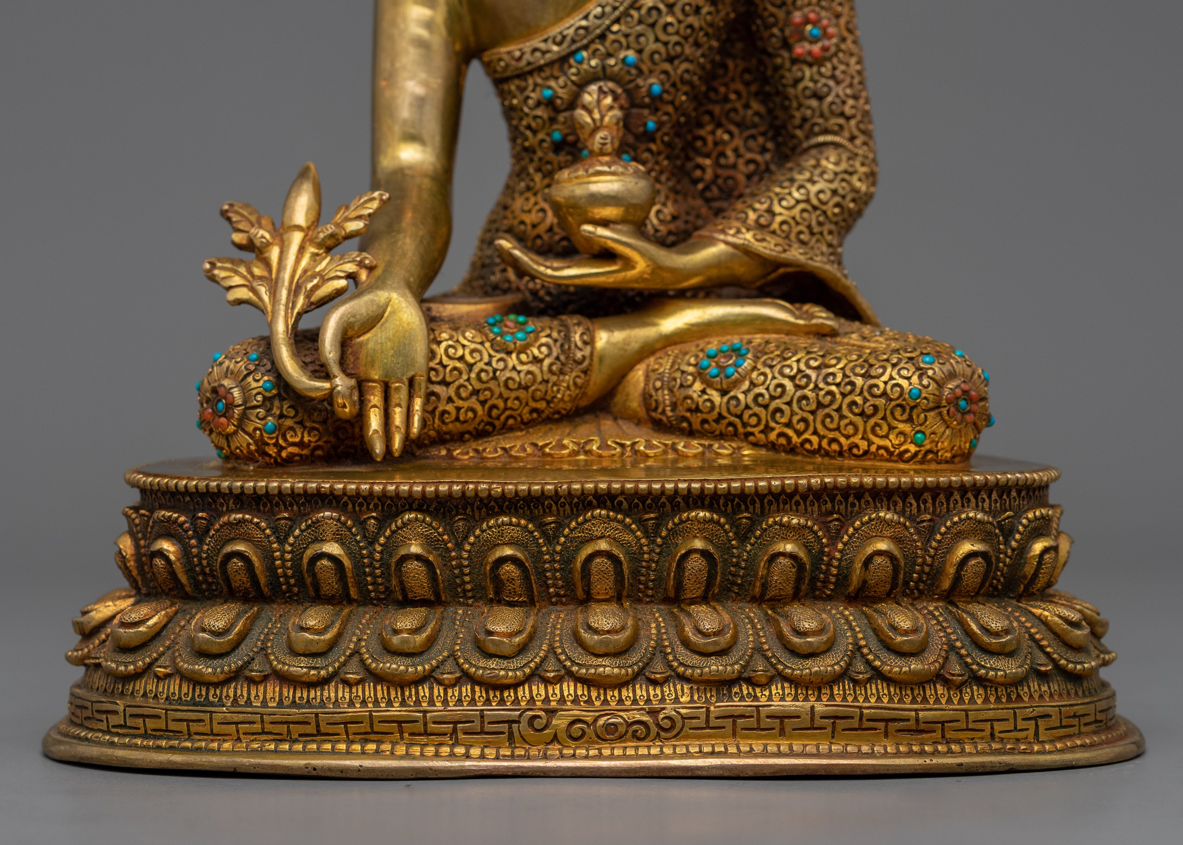Medicine Buddha Statue | Buddhist Gold Gilded Copper Statue
