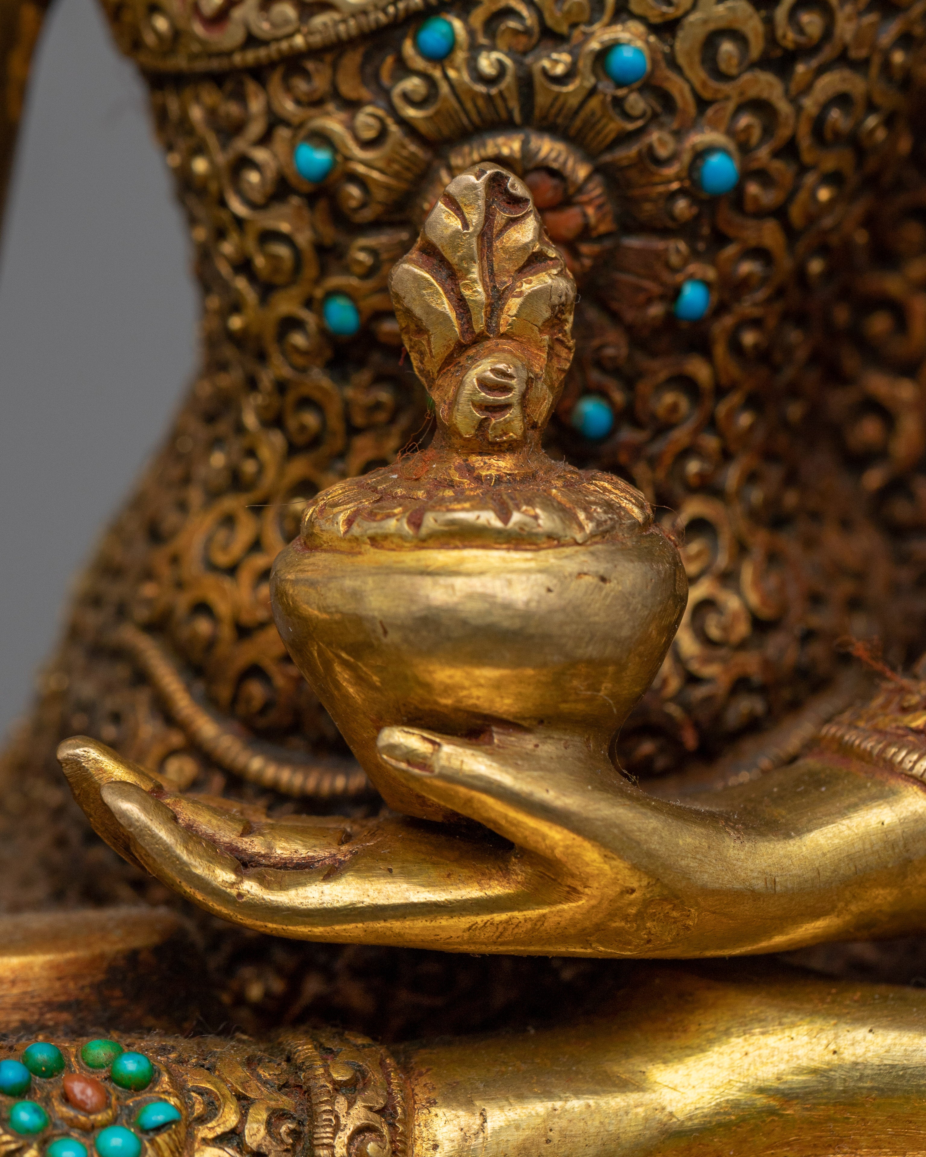 Medicine Buddha Statue | Buddhist Gold Gilded Copper Statue