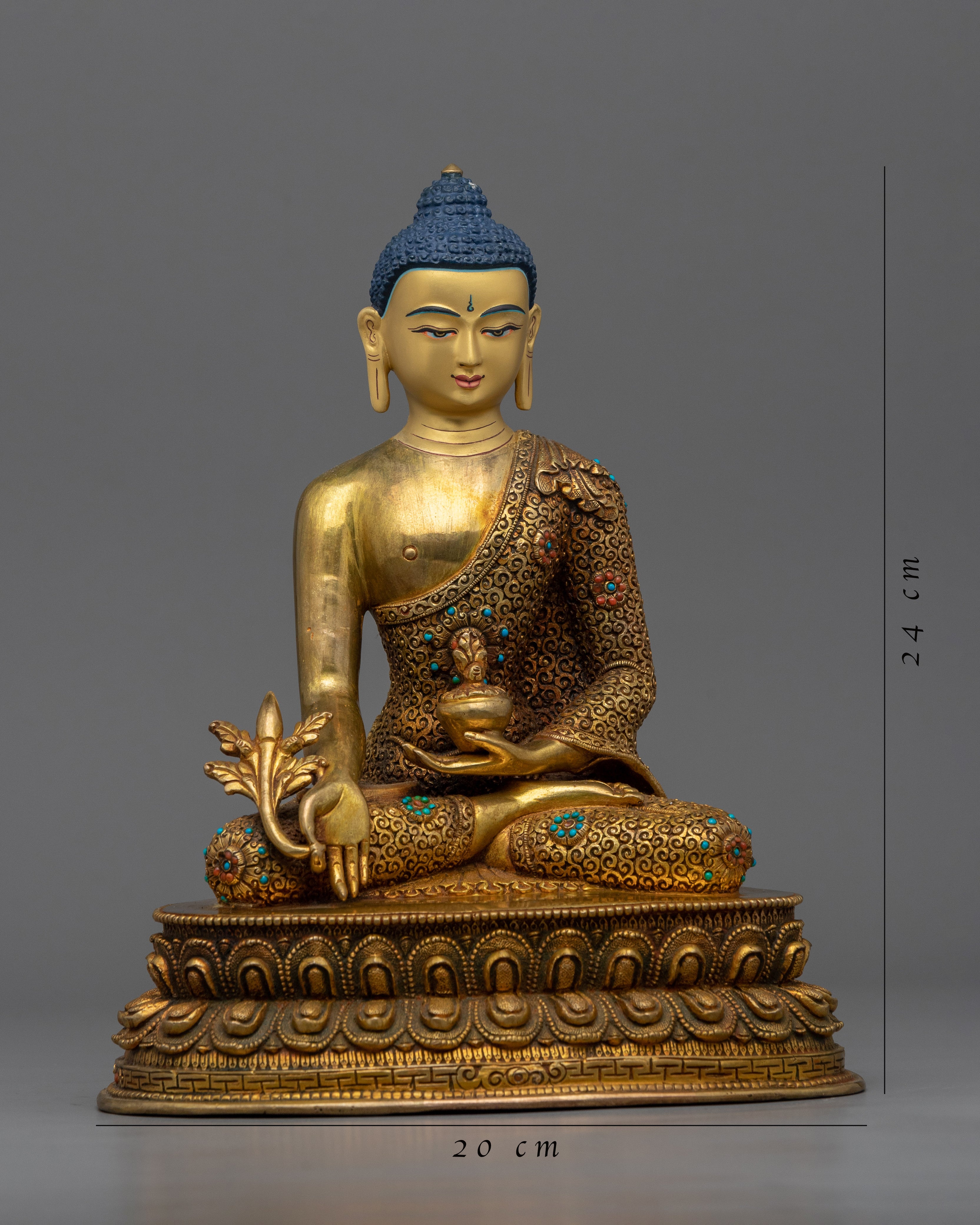 Medicine Buddha Statue | Buddhist Gold Gilded Copper Statue