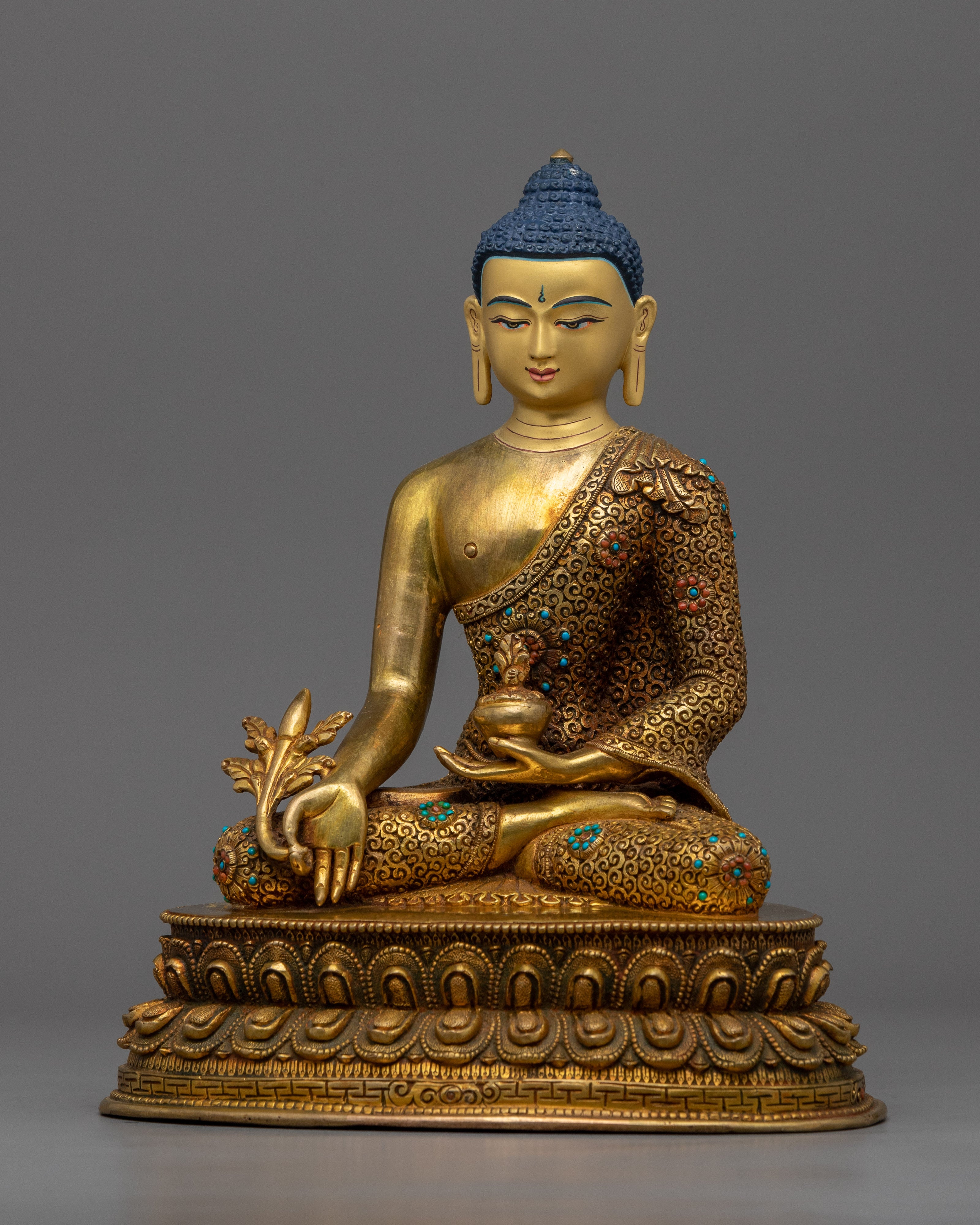 Medicine Buddha Statue | Buddhist Gold Gilded Copper Statue