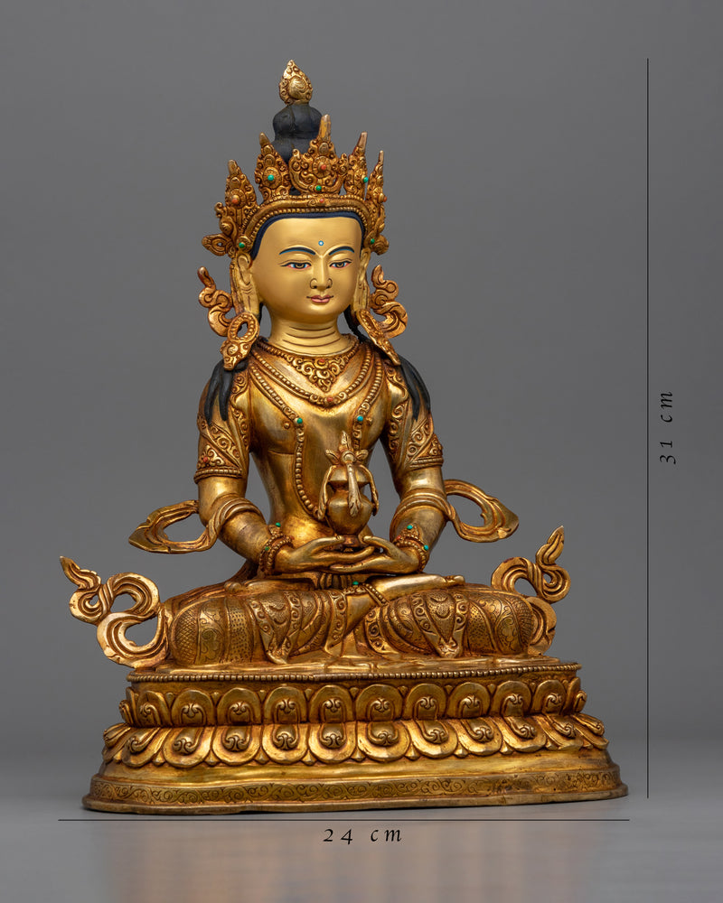 Amitayus Buddha Sculpture for Spiritual Healing | Traditional Himalayan Buddhist Art