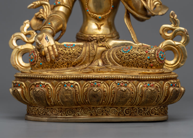 White Tara Mantra Practice Statue | Handmade in Nepal, Himalayan Buddhist Art