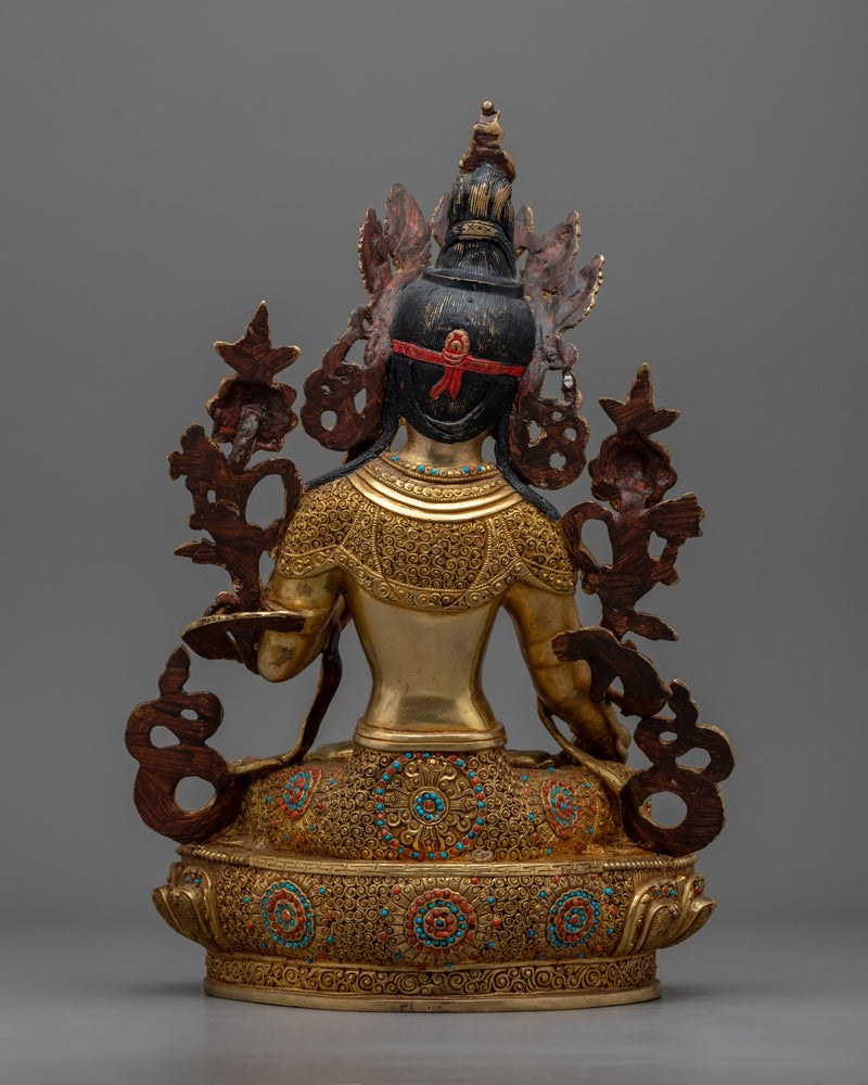 White Tara Mantra Practice Statue | Handmade in Nepal, Himalayan Buddhist Art