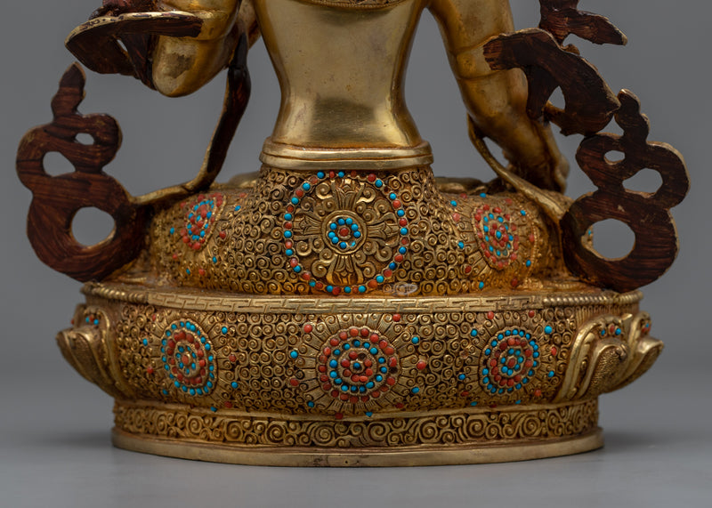 White Tara Mantra Practice Statue | Handmade in Nepal, Himalayan Buddhist Art