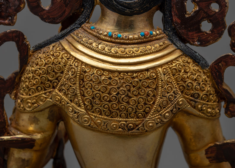 White Tara Mantra Practice Statue | Handmade in Nepal, Himalayan Buddhist Art