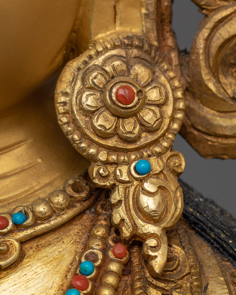White Tara Mantra Practice Statue | Handmade in Nepal, Himalayan Buddhist Art