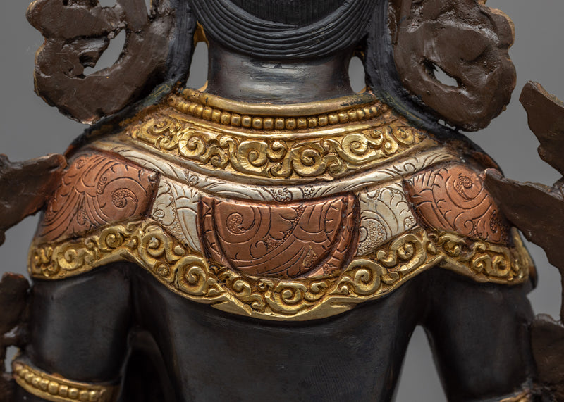 Green Tara Statue Gilded in Gold | Female Bodhisattva of Compassion