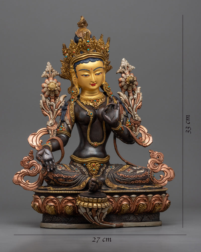 Green Tara Goddess Statue for Protection | Female Bodhisattva of Compassion