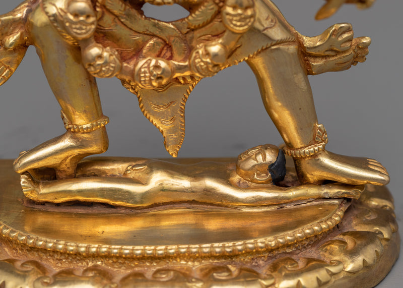 Ekajati Gold Gilded Statue for Religious Purpose | Gold-Plated Himalayan Art