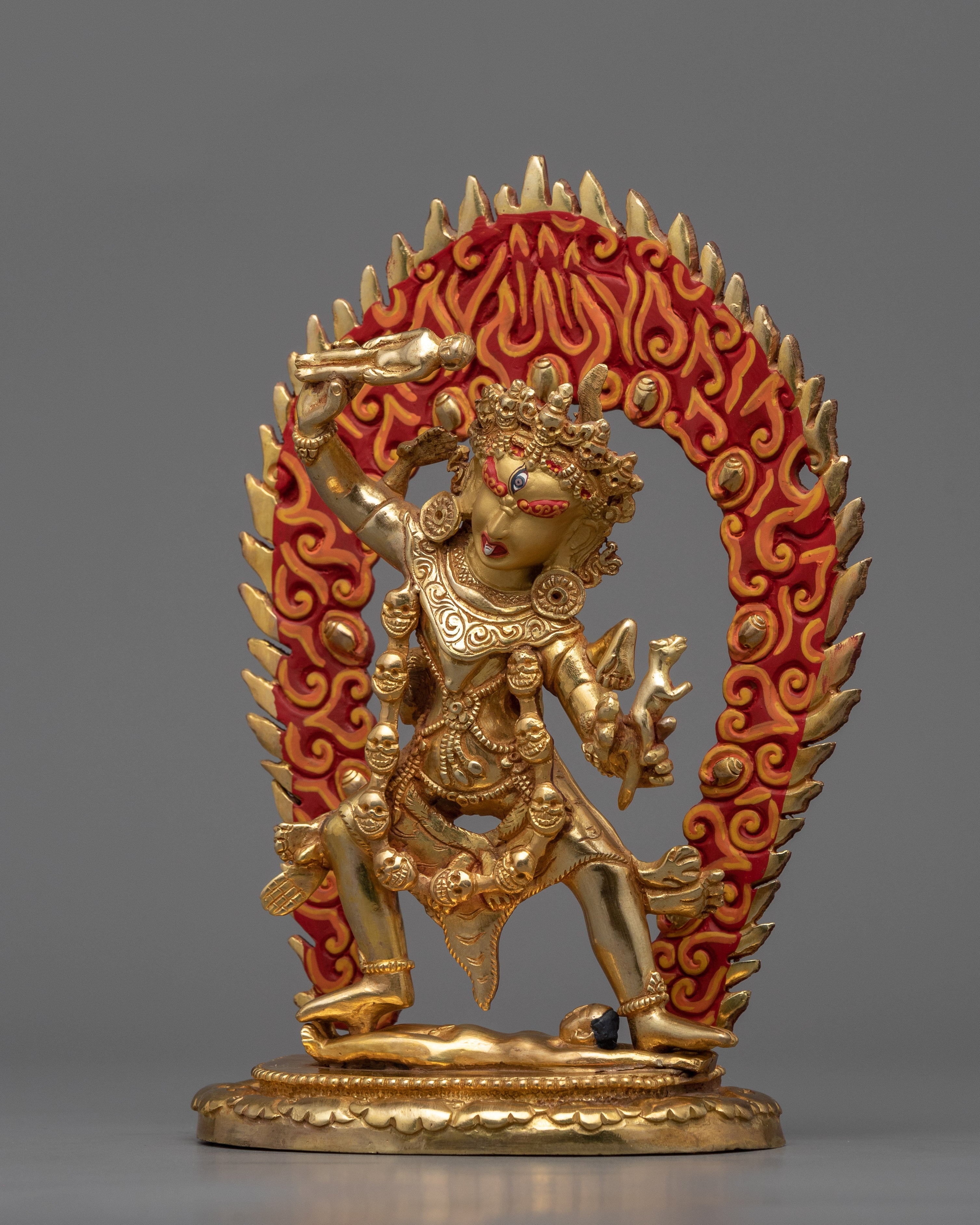Ekajati Gold Gilded Statue for Religious Purpose | Gold-Plated Himalayan Art