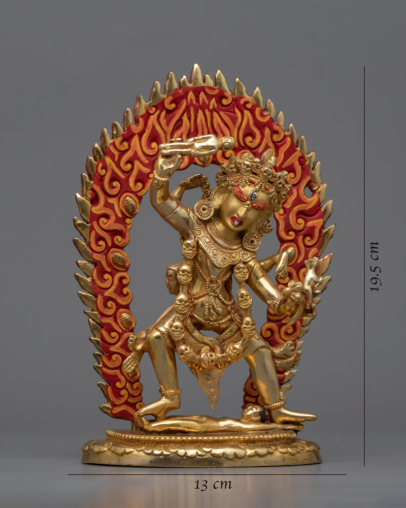 Ekajati Gold Gilded Statue for Religious Purpose | Gold-Plated Himalayan Art