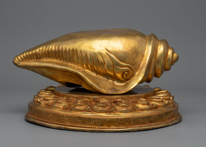 Dzambhala Mantra Practice Statue | The Buddhist Wealth Deity Sitting on a Conch Shell