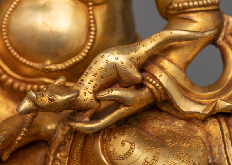 Dzambhala Mantra Practice Statue | The Buddhist Wealth Deity Sitting on a Conch Shell