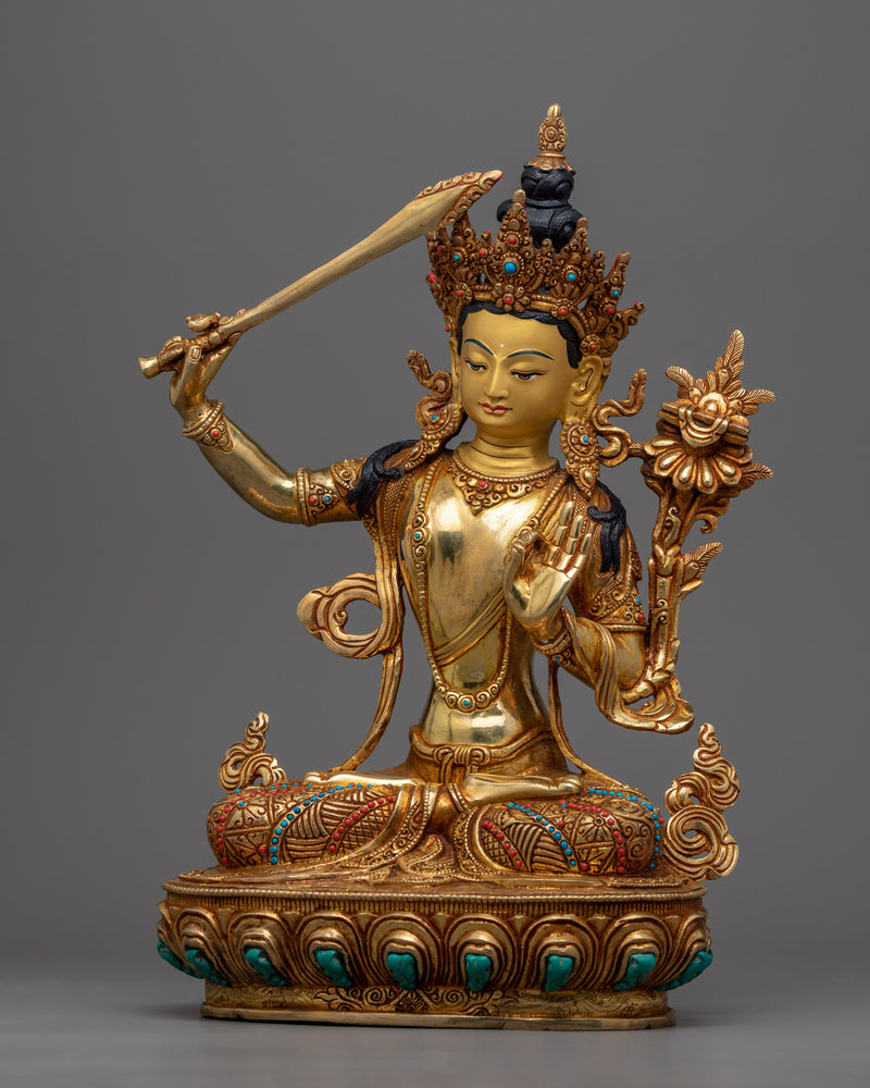 Bodhisattva Manjushri Sculpture | Buddha-To-Be of Wisdom, Manjushri