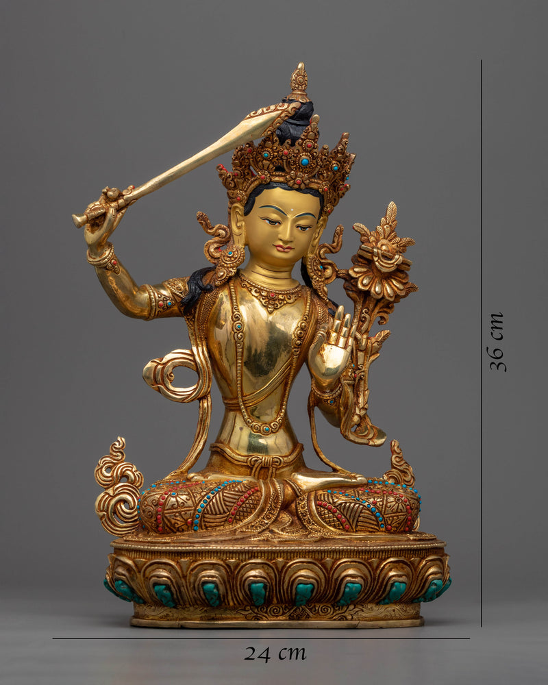 Bodhisattva Manjushri Sculpture | Buddha-To-Be of Wisdom, Manjushri