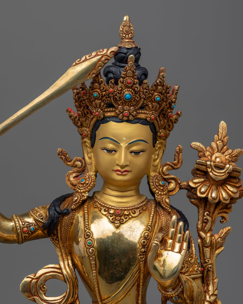 Bodhisattva Manjushri Sculpture | Buddha-To-Be of Wisdom, Manjushri