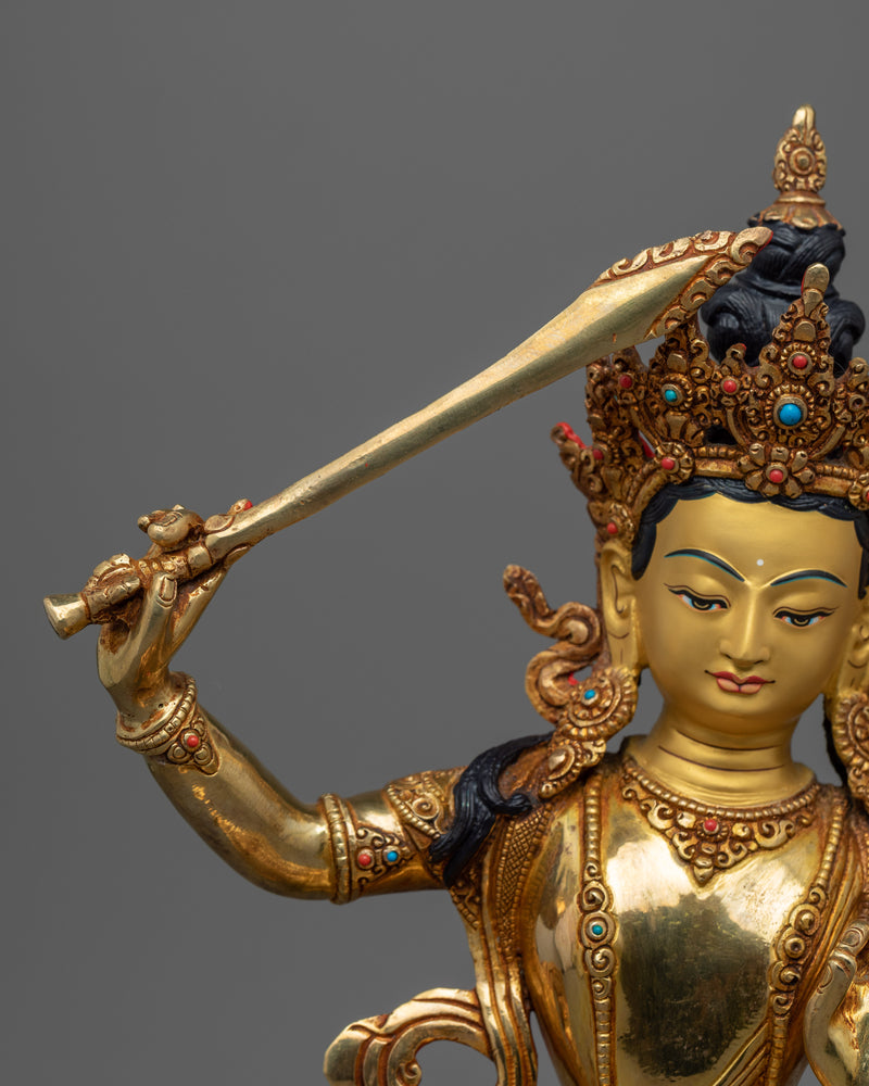 Bodhisattva Manjushri Sculpture | Buddha-To-Be of Wisdom, Manjushri