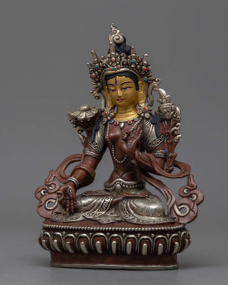 White Tara Goddess Sculpture | Handcrafted Buddhist Statue for Meditation