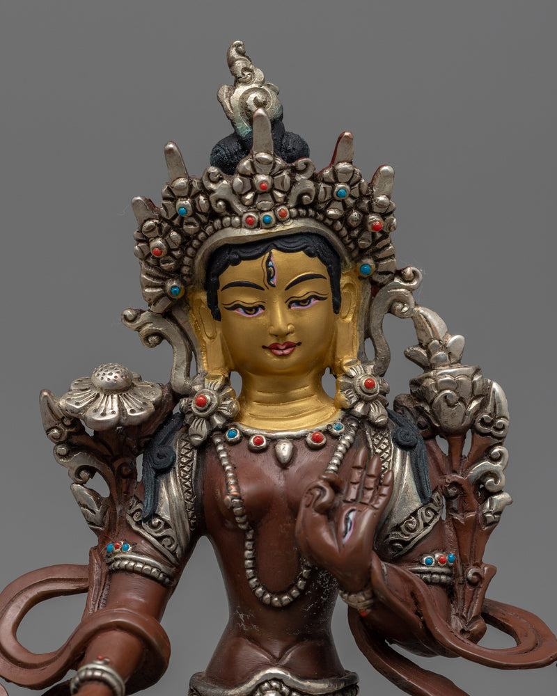 White Tara Goddess Sculpture | Handcrafted Buddhist Statue for Meditation