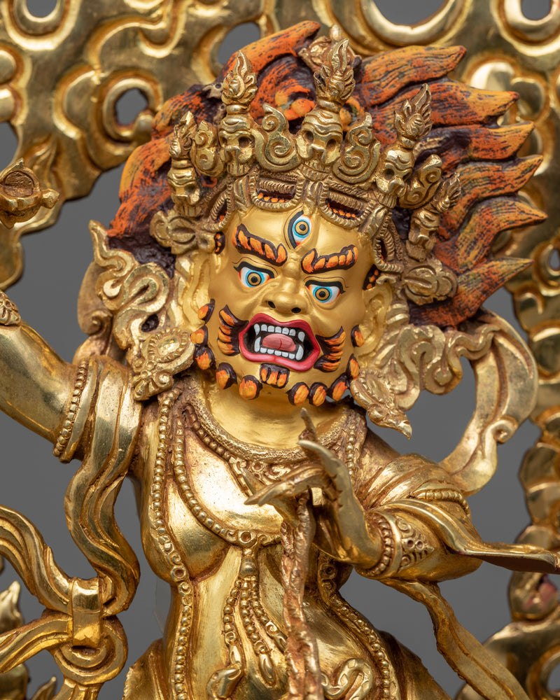Vajrapāṇi Golden Statue | Himalayan Buddhist Traditional Sculptures