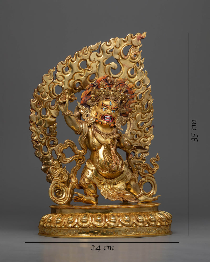 Vajrapāṇi Golden Statue | Himalayan Buddhist Traditional Sculptures