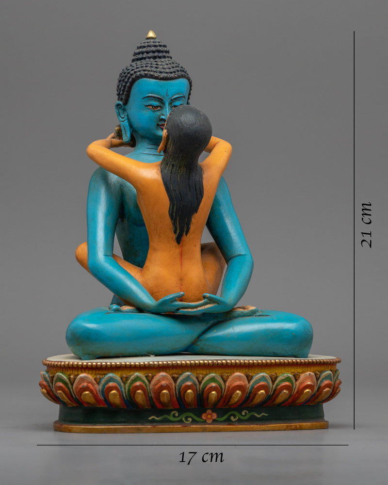 Samantabhadra and Consort Beautifully Acrylic Painted Statue | Buddhist Treasure