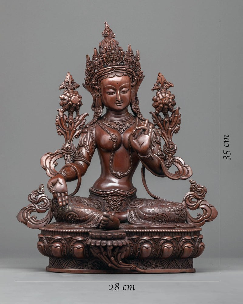 Buddhism Tara Oxidized Copper Statue | Buddhist Goddess Sculpture