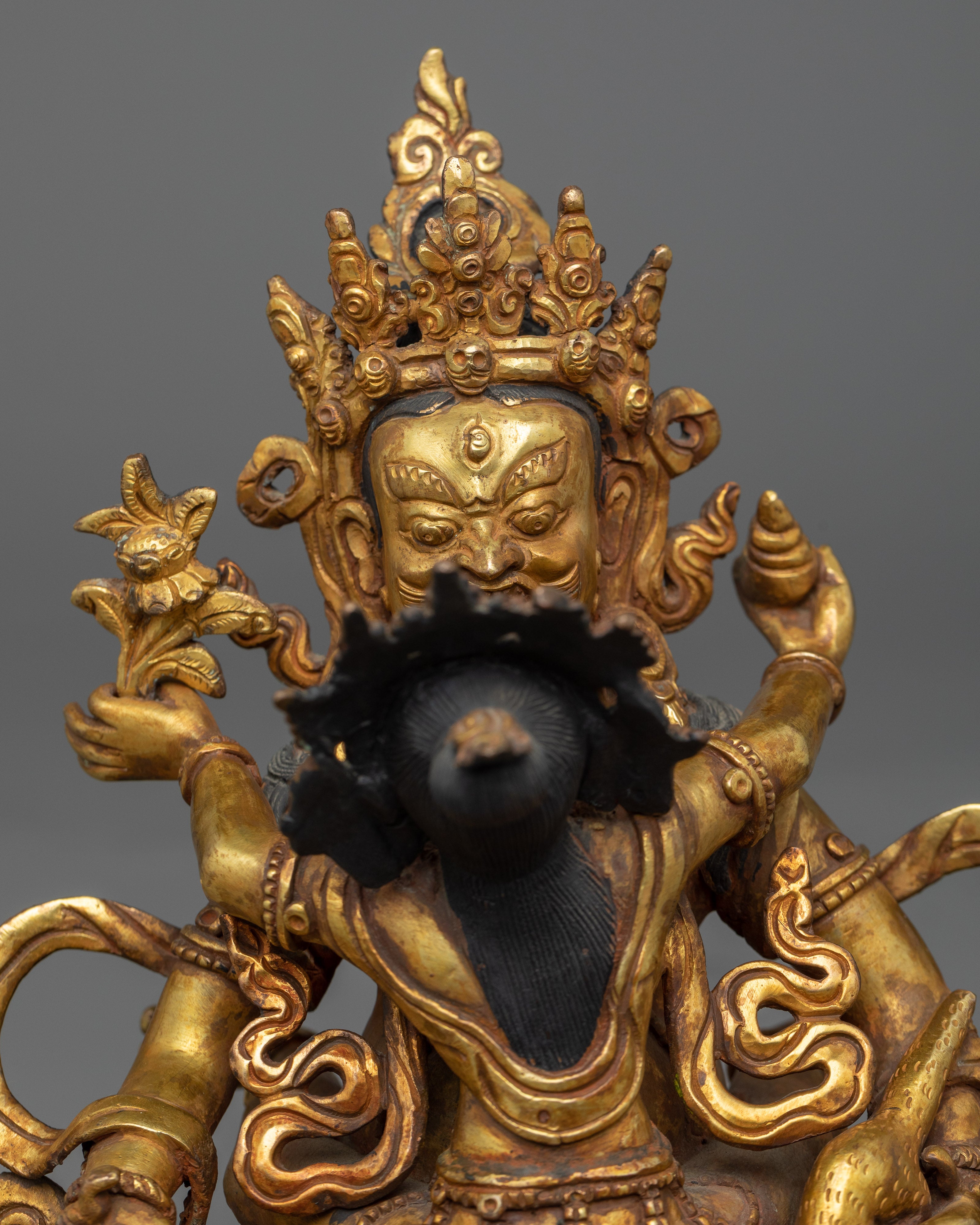 Dzambhala With Consort Practicing Yab Yum Pose Himalayan Nepalese Artwork