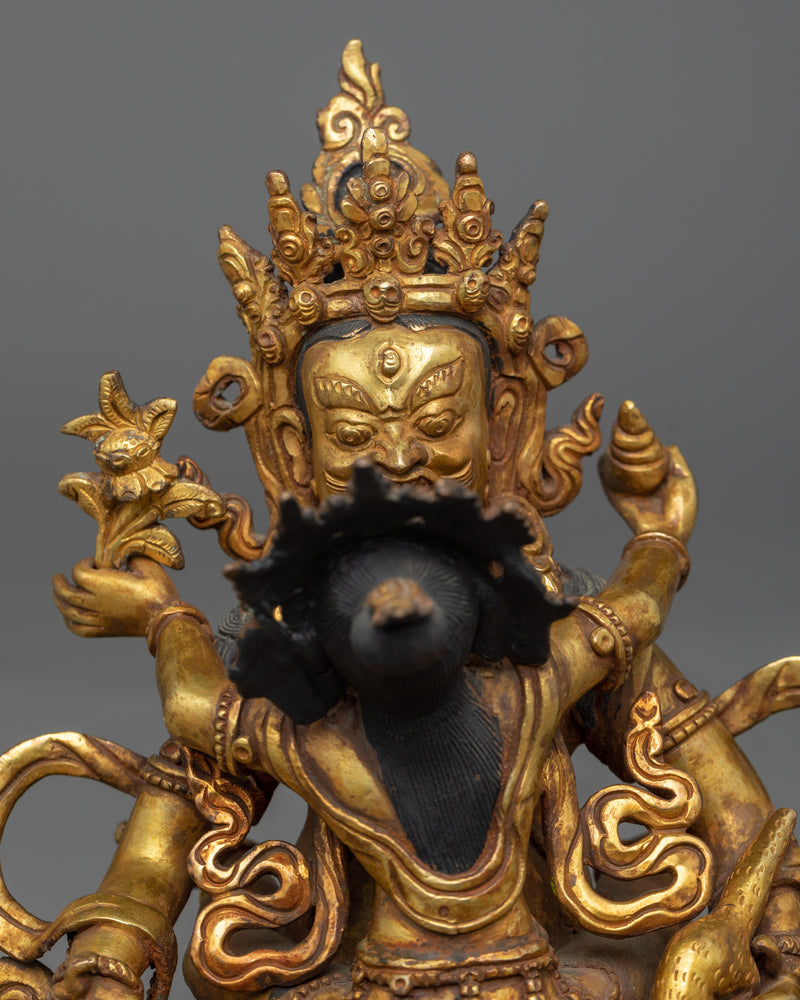 Dzambhala With Consort Practicing Yab Yum Pose Himalayan Nepalese Artwork