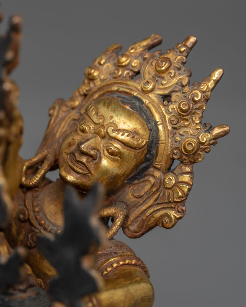 Dzambhala With Consort Practicing Yab Yum Pose Himalayan Nepalese Artwork