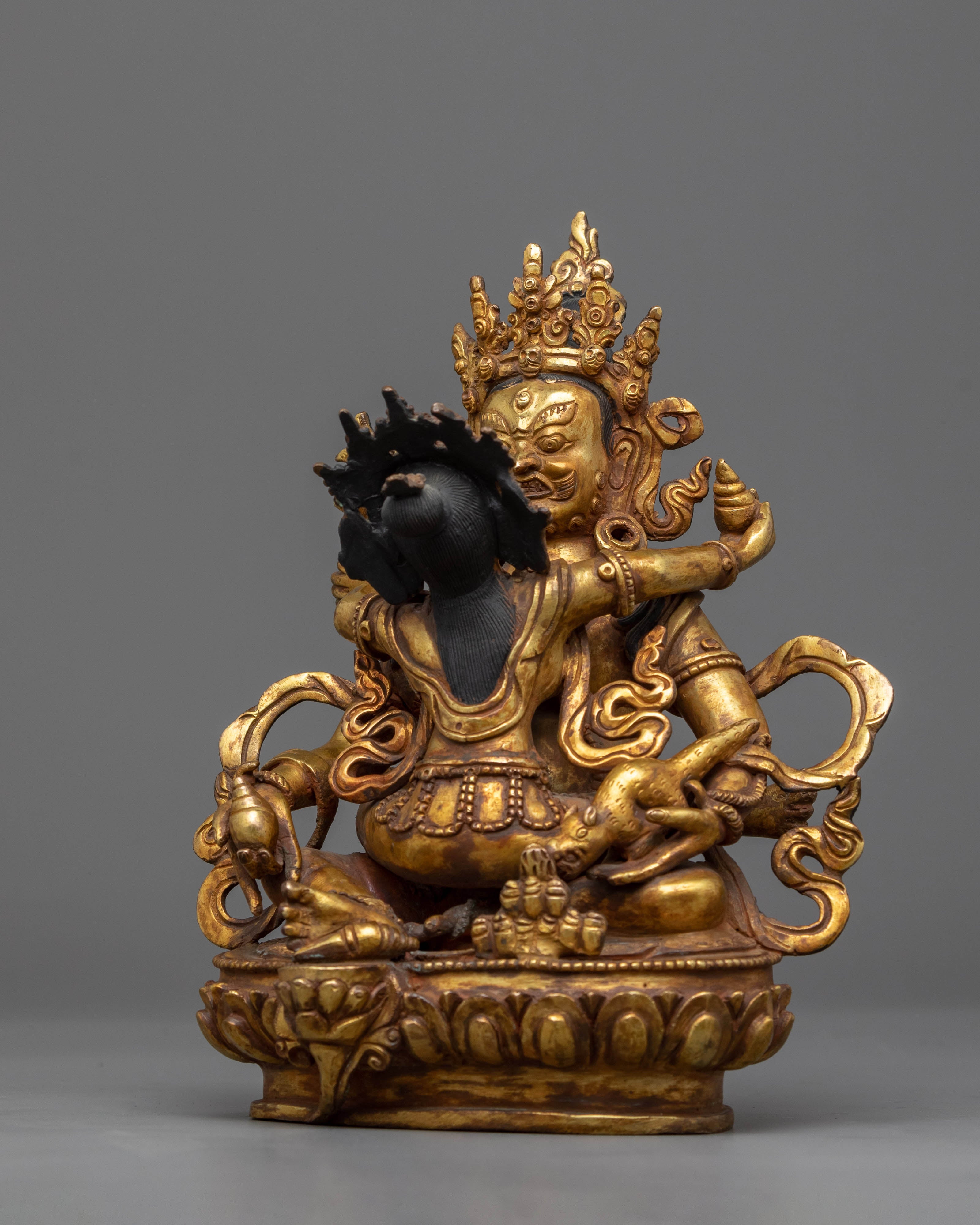 Dzambhala With Consort Practicing Yab Yum Pose Himalayan Nepalese Artwork