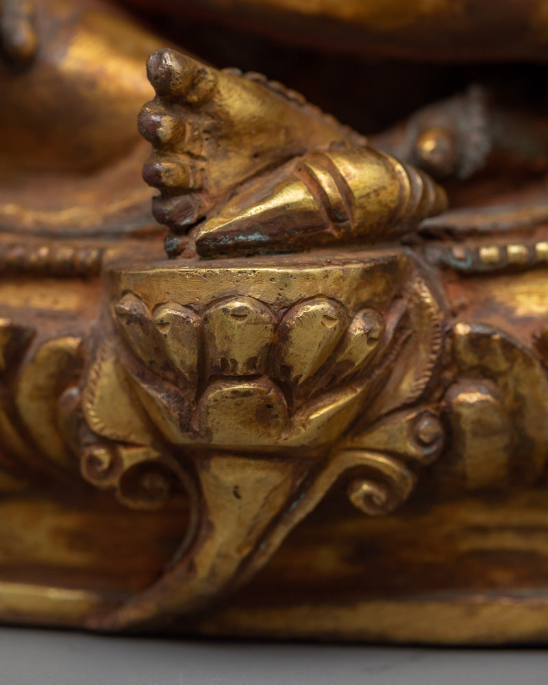 Dzambhala With Consort Practicing Yab Yum Pose Himalayan Nepalese Artwork