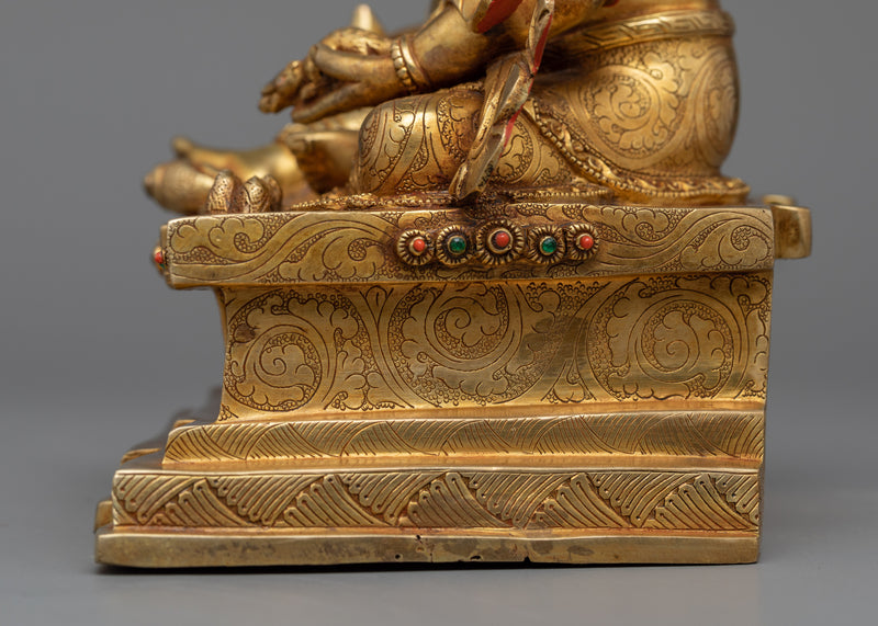 Zambala Gold Gilded Statue | Himalayan Detailed Acrylic Painted