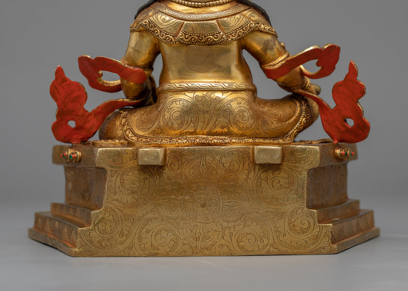 Zambala Gold Gilded Statue | Himalayan Detailed Acrylic Painted