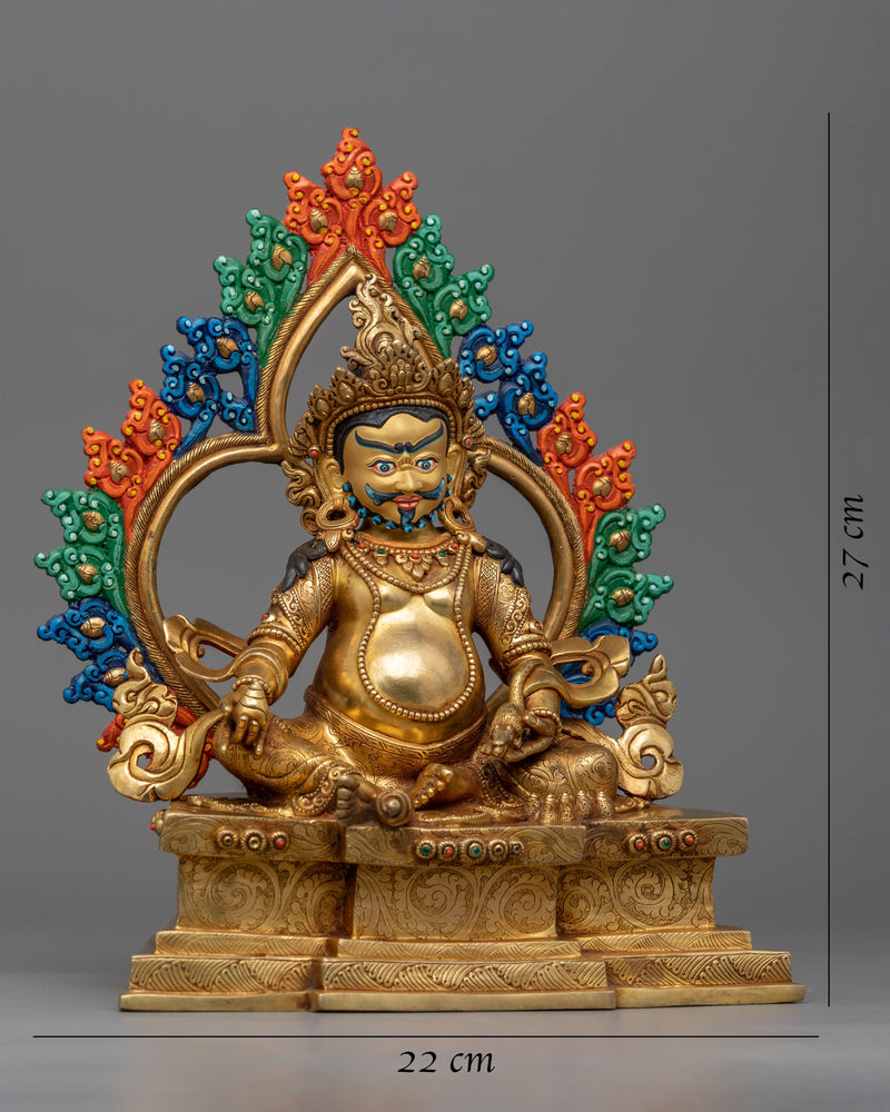 Zambala Gold Gilded Statue | Himalayan Detailed Acrylic Painted