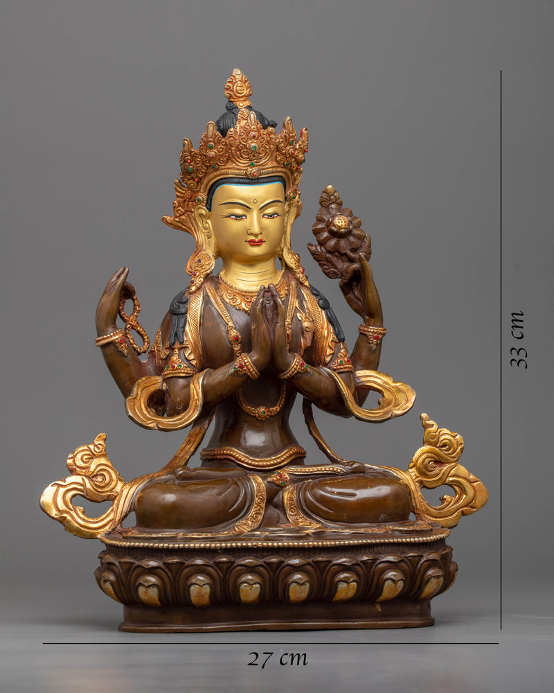 Chenrezig Many Armed Statue | Spiritual Himalayan Craftwork
