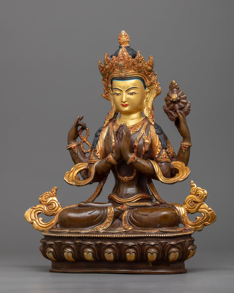 Chenrezig Many Armed Statue | Spiritual Himalayan Craftwork