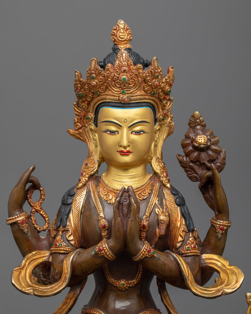 Chenrezig Many Armed Statue | Spiritual Himalayan Craftwork