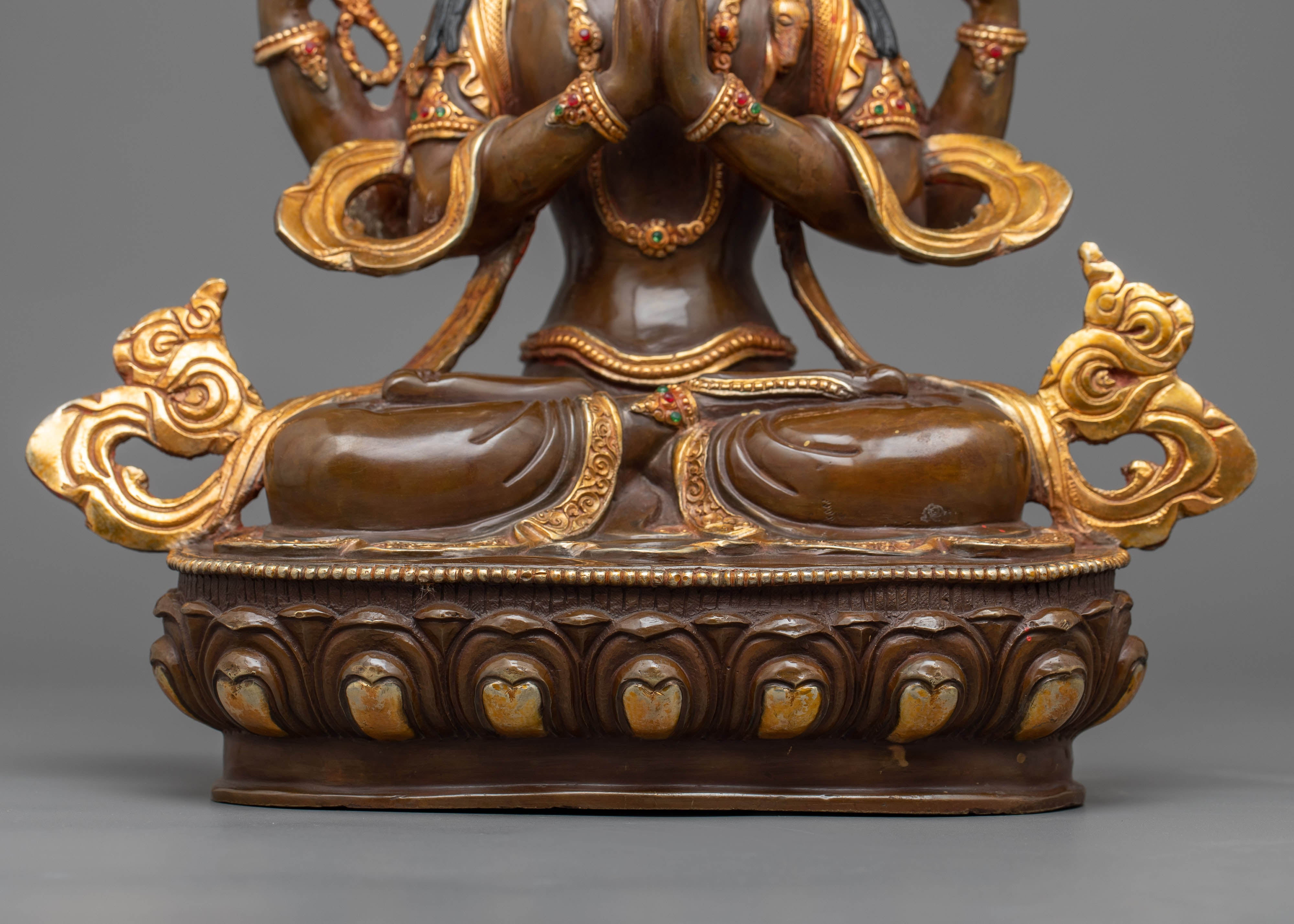 Chenrezig Many Armed Statue | Spiritual Himalayan Craftwork