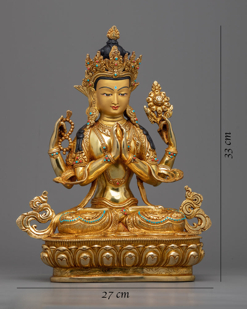 Experience the Divine Presence of Chenrezig, the Enlightened Avalokiteśvara, in Your Spiritual Journey