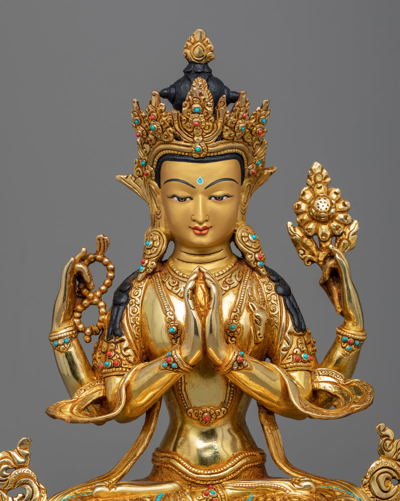 Experience the Divine Presence of Chenrezig, the Enlightened Avalokiteśvara, in Your Spiritual Journey